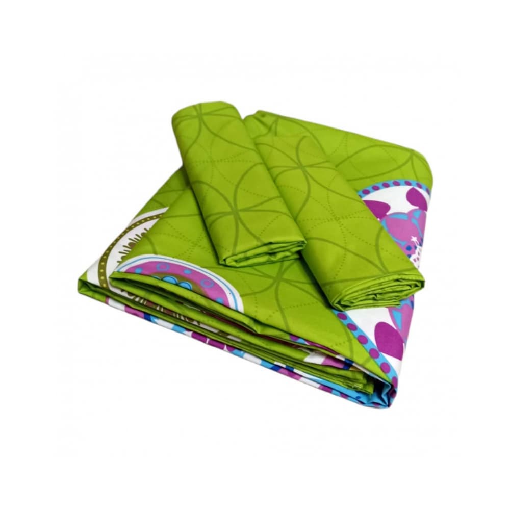 Juego de 3 piezas de sábanas estampadas color verde Multisell - Miniatura 2