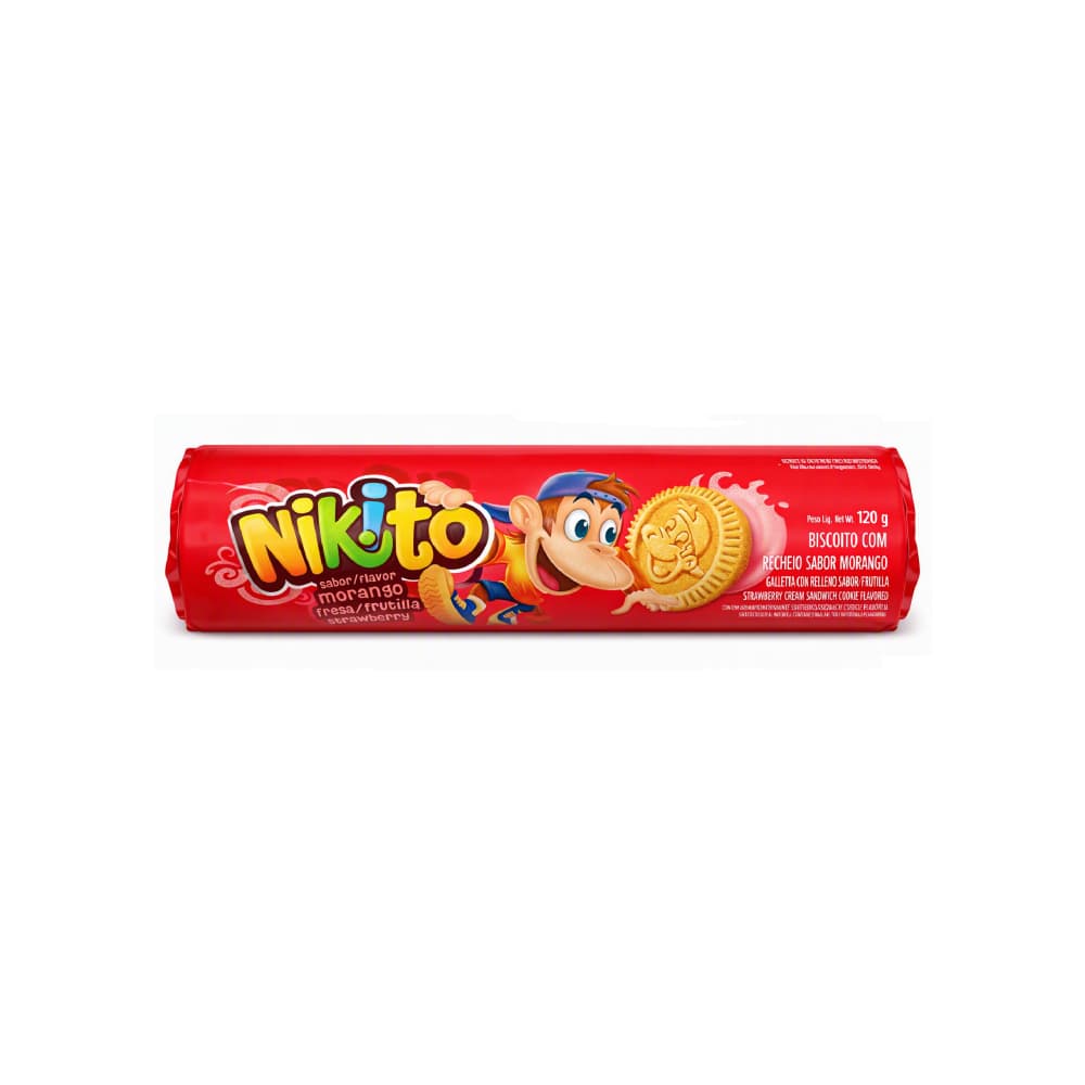 Galletas dulces con crema sabor fresa Nikito (120 g / 4.23 oz) - Miniatura 1