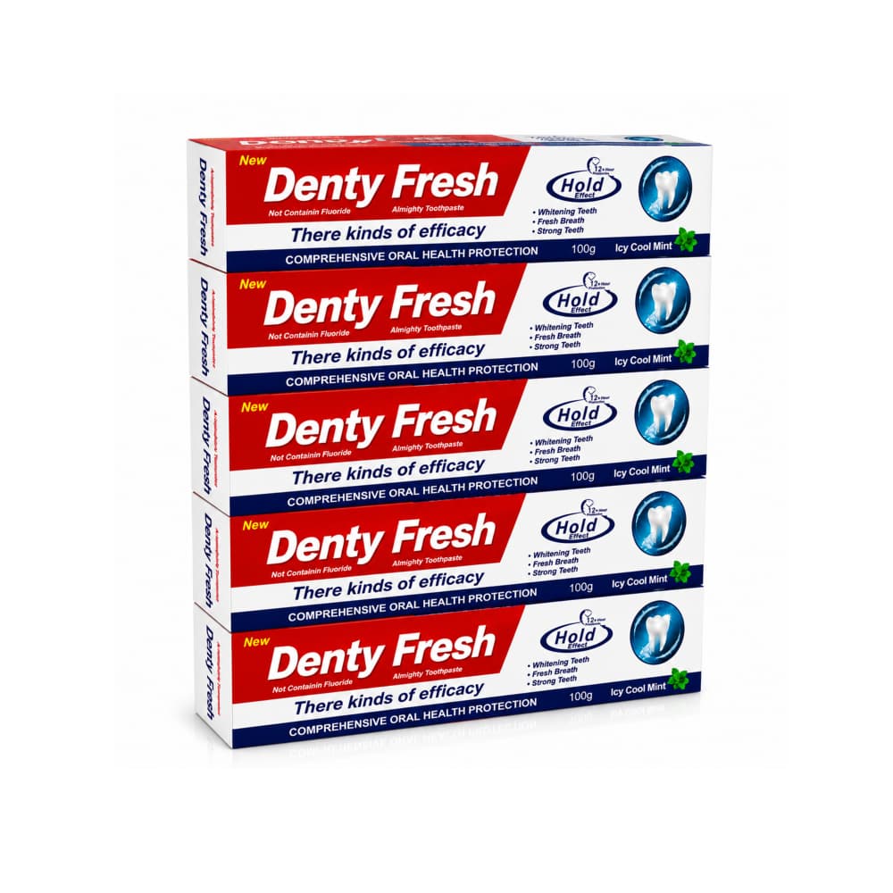Pasta dental extra mentolada Denty Fresh (5 x 100 g / 3.5 oz) - Miniatura 1