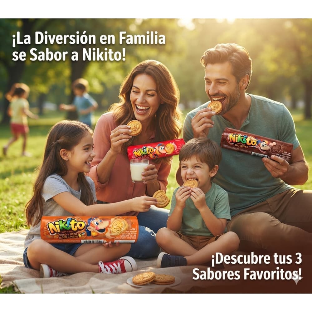 Combo de galletas dulces con crema sabor a dulce de leche, fresa y chocolate Nikito (120 g / 4.23 oz) - Miniatura 5