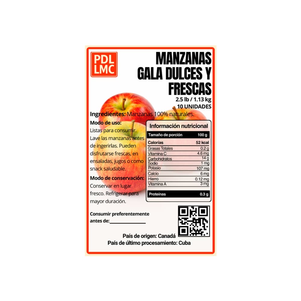 Manzanas Gala dulces y frescas PDL LMC (2.5 lb / 1.3 kg) - Miniatura 3