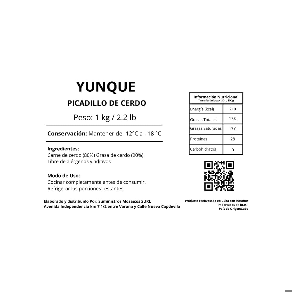 Picadillo de cerdo Yunque (1 kg / 2.2 lb) - Miniatura 2