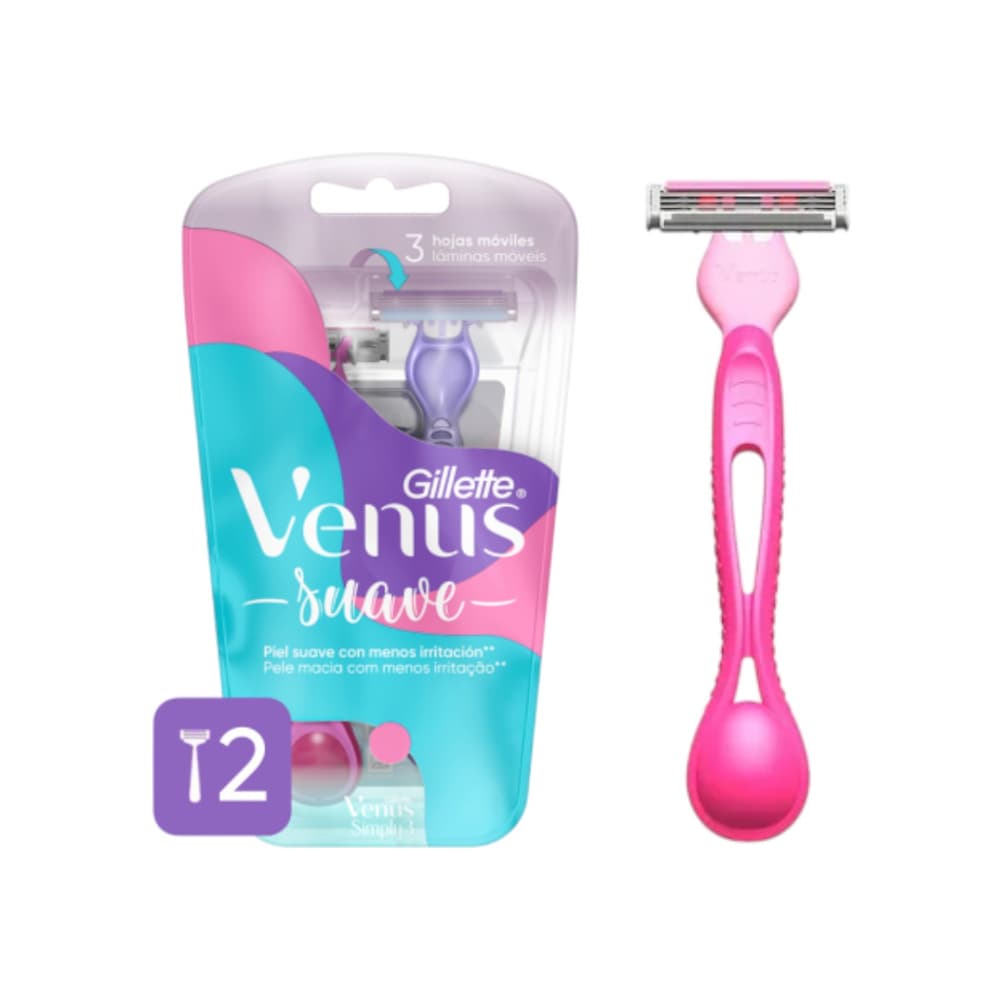 Maquinillas de afeitar desechables Gillette Venus Suave (2 U) - Miniatura 3