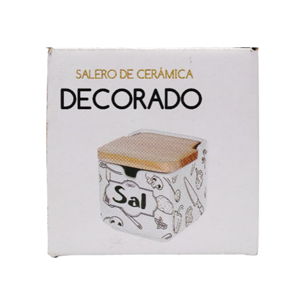 Salero de cerámica con tapa de madera Casa y Menaje - Miniatura 4