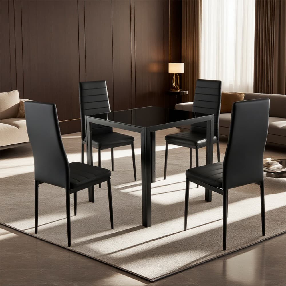 Conjunto de 4 sillas de comedor color negro Dowell - Miniatura 2