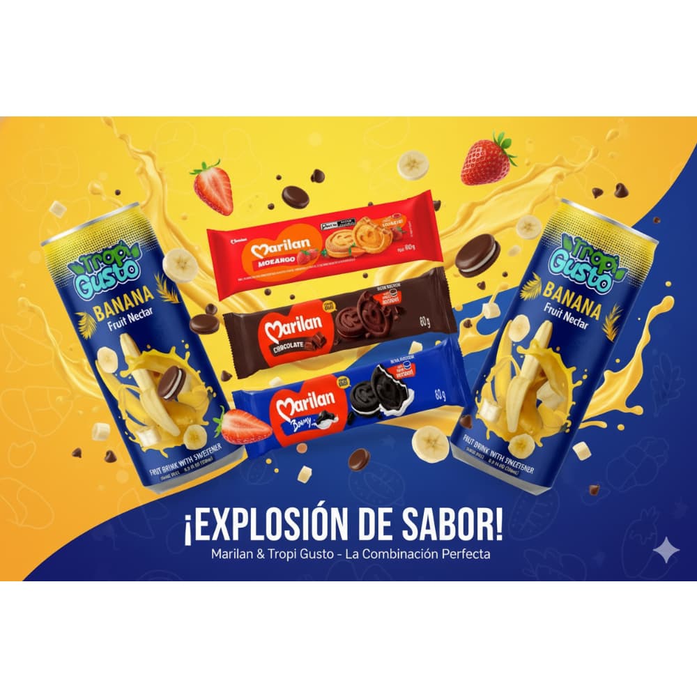 Néctar de frutas sabor banana Tropi Gusto (250 ml) + Galletas Marilan - Miniatura 5