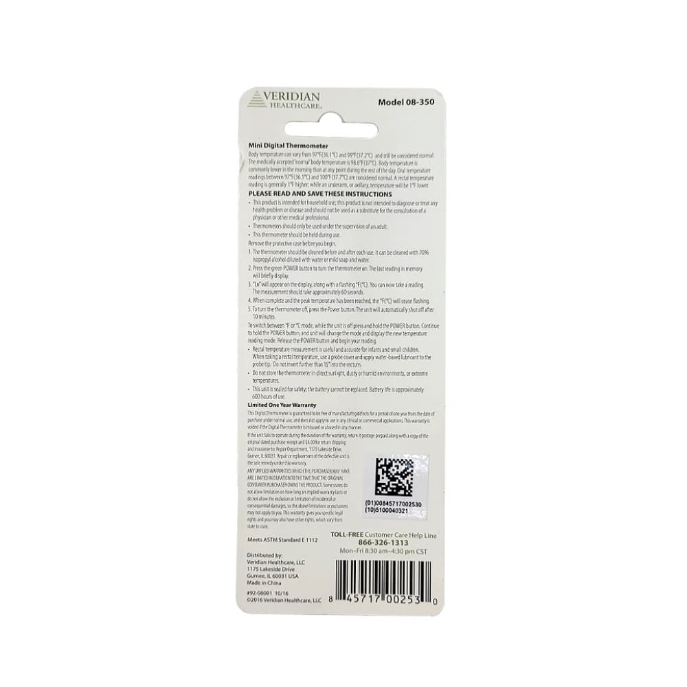 Termómetro mini digital Veridian Healthcare - Miniatura 2