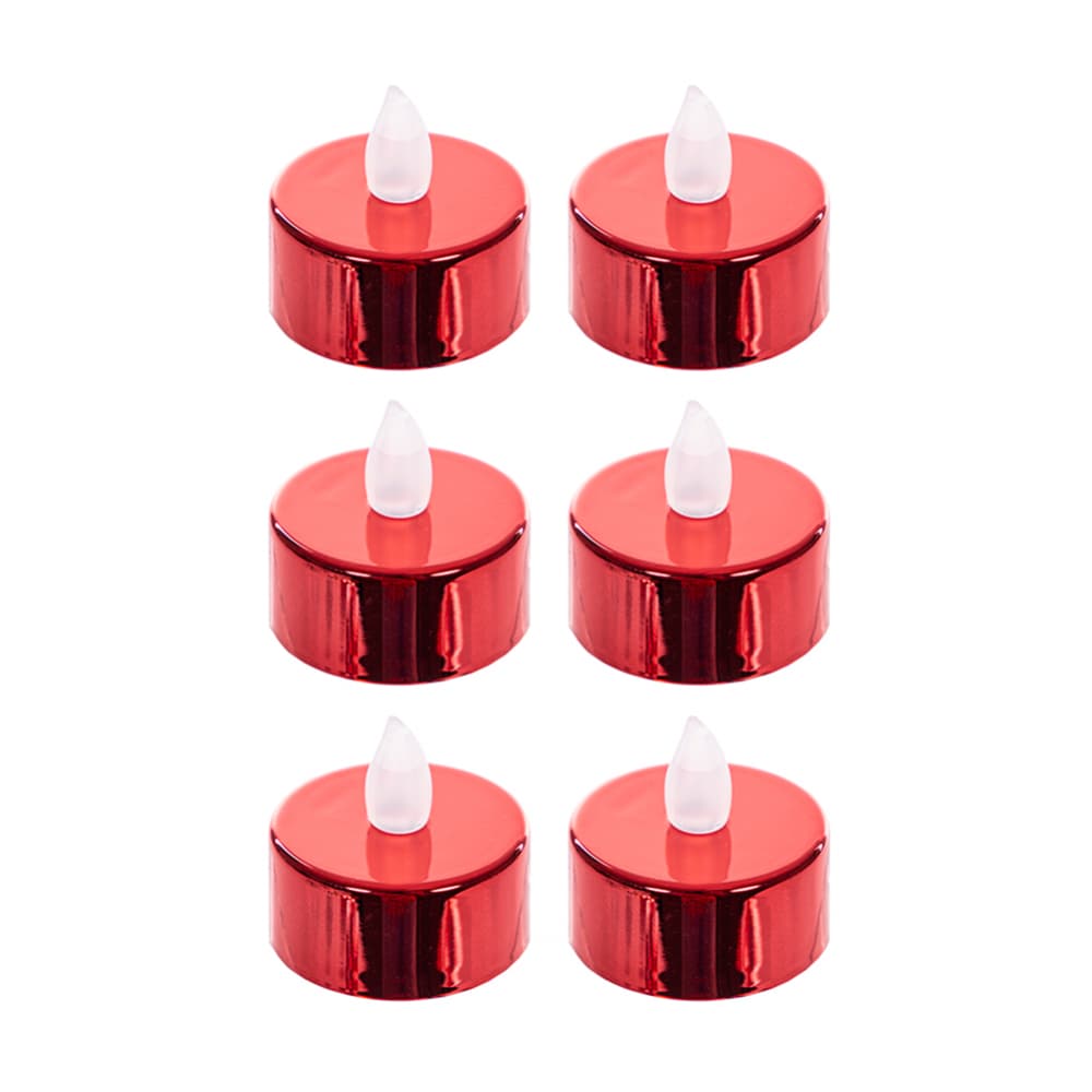 Velas luminosas PVC rojo de 4 cm Casa y Menaje (6 U) - Miniatura 2