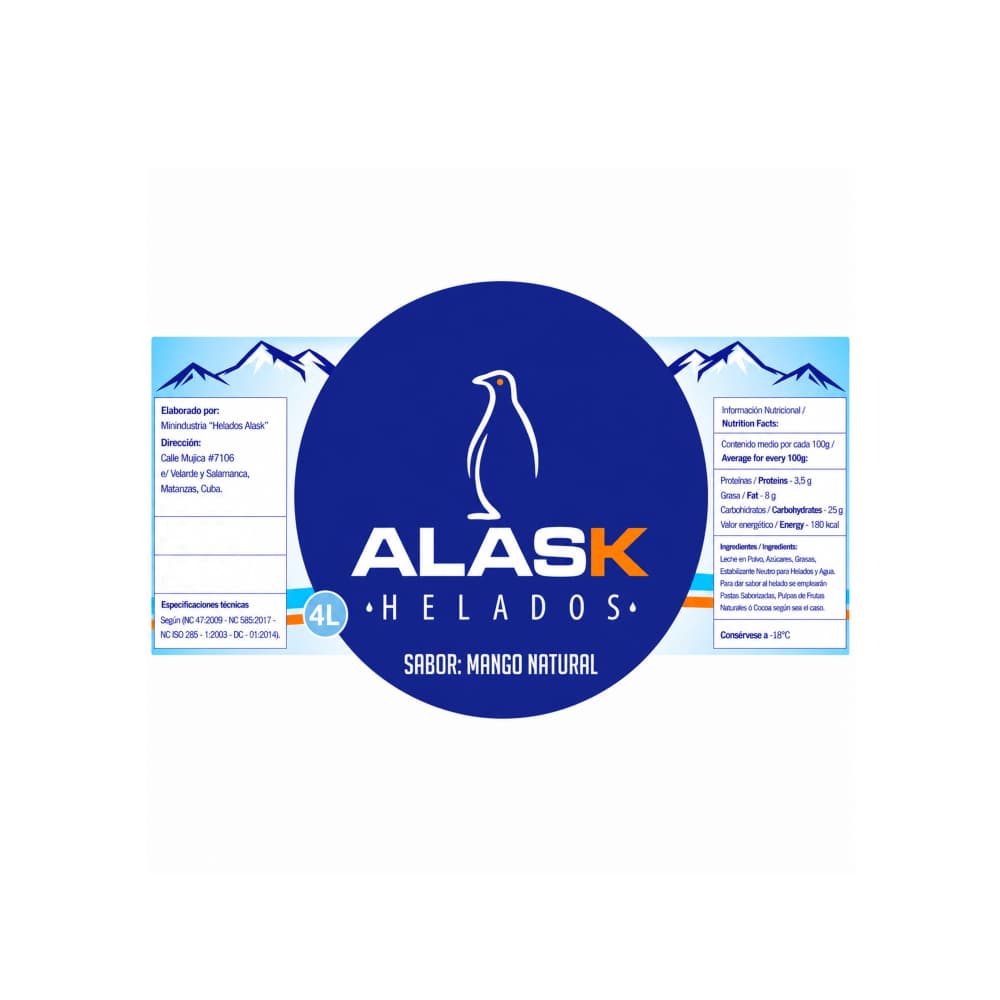 Helado sabor mango natural Alask (4 L) - Miniatura 2