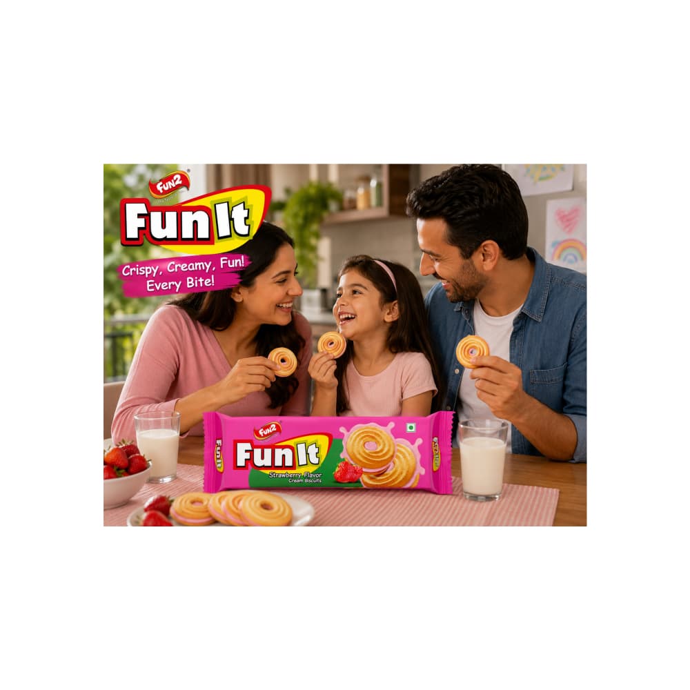 Galleta de crema con sabor a fresa Fun2 (36 g / 1.27 oz) - Miniatura 5