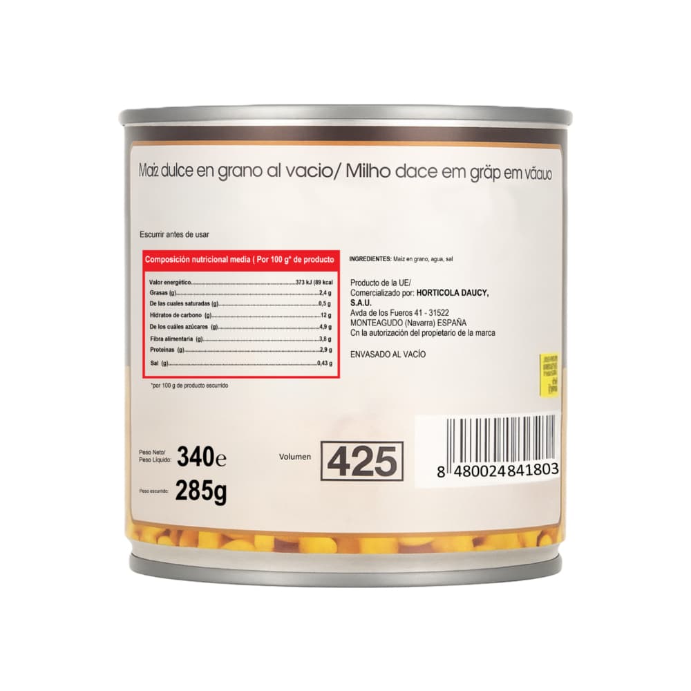 Maíz dulce en grano Vivó (340 g / 11.99 oz) - Miniatura 2