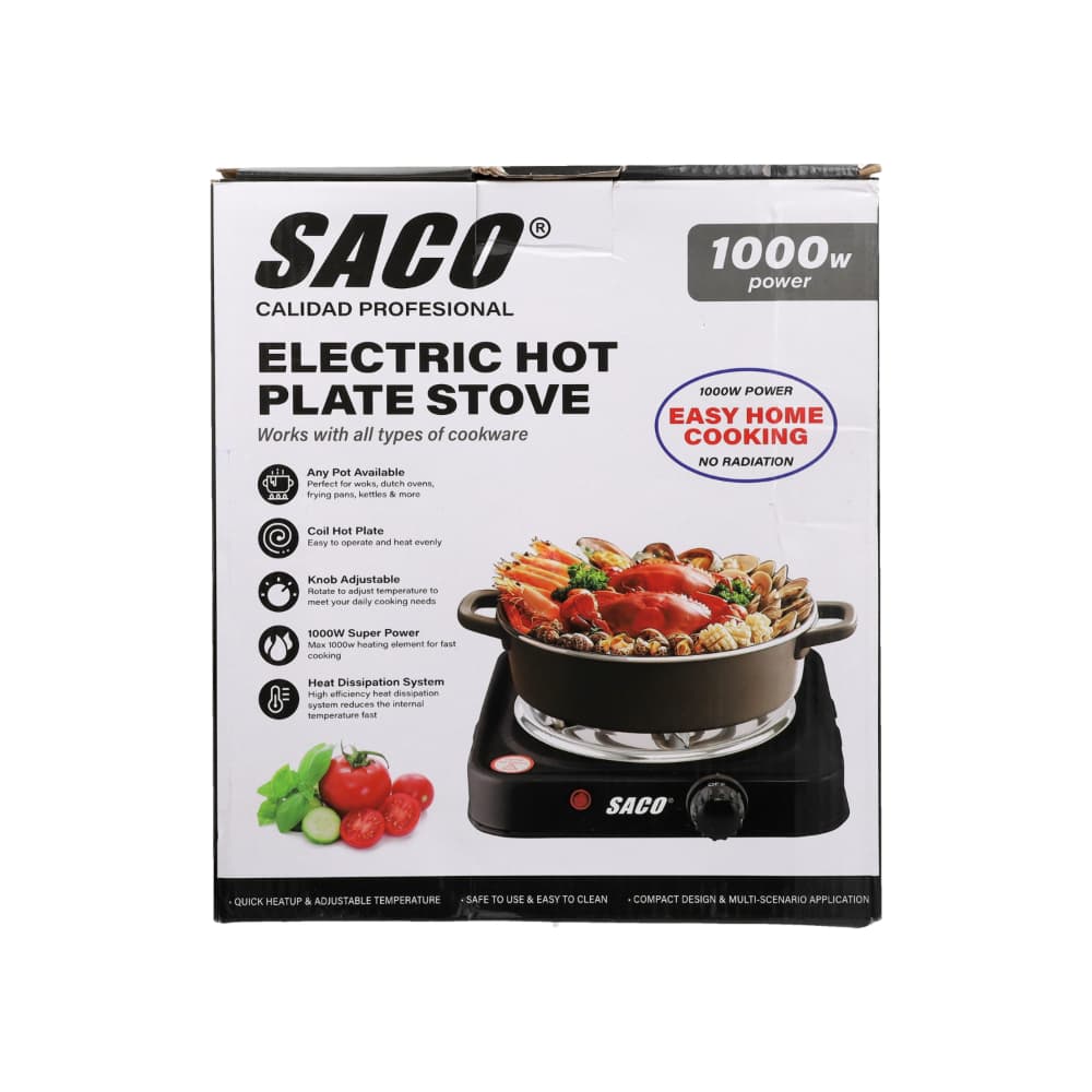 Cocina eléctrica 1 quemador en espiral Saco FR-34048 (1000 W) - Miniatura 4