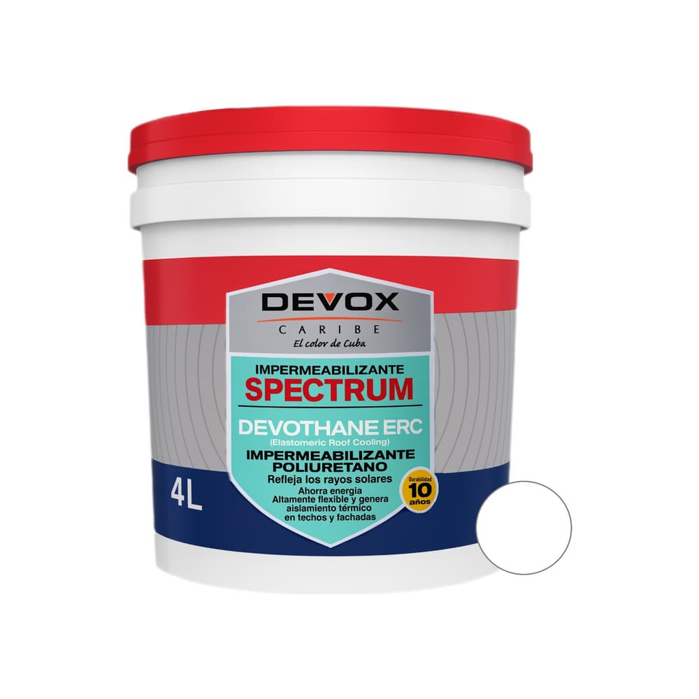 Pintura devothane erc impermeabilizante poliuretano color blanco Devox Caribe (4 L) - Miniatura 1