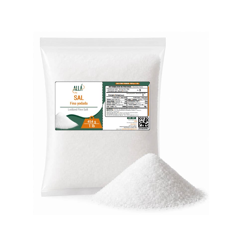 Sal fina yodada ALLÁ (454 g / 1 lb) - Miniatura 5