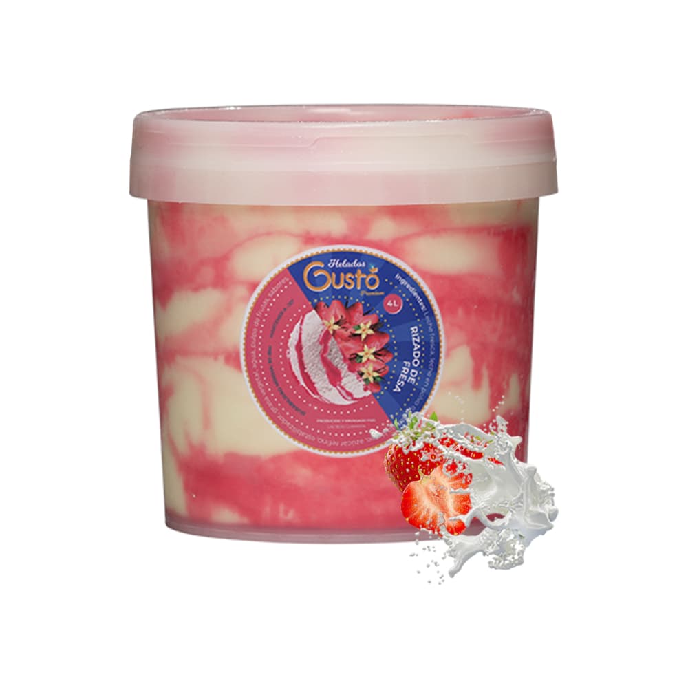 Helado Premium de rizado de fresa Gustó (4 L) - Imagen 1