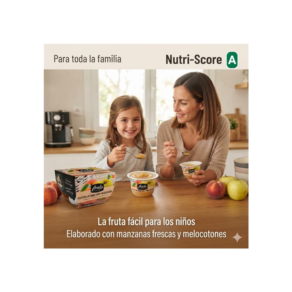 Postre - compota - de manzana y melocotón Anela Fruits (200 g / 7.05 oz) - Miniatura 4