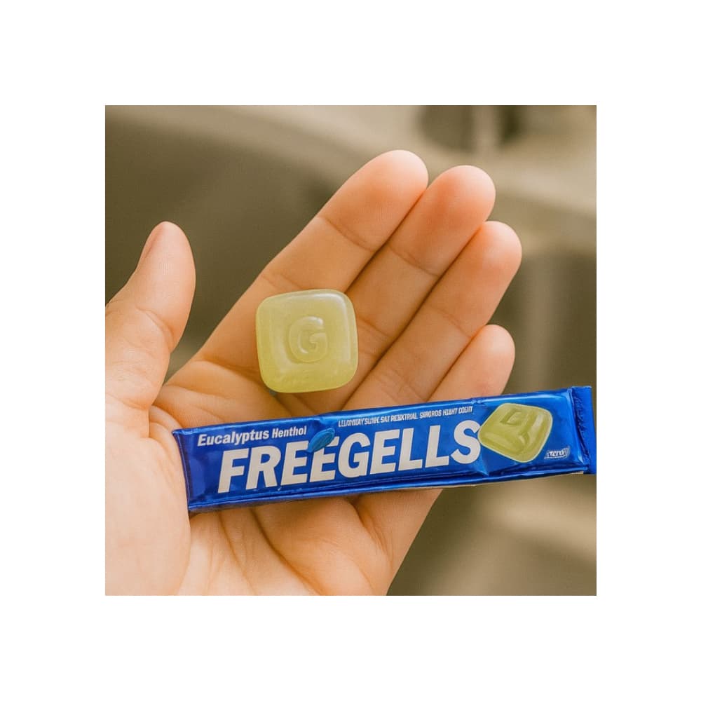 Caramelos macizos duros con eucalipto Freegells (12 x 27.9 g / 1 oz) - Miniatura 3