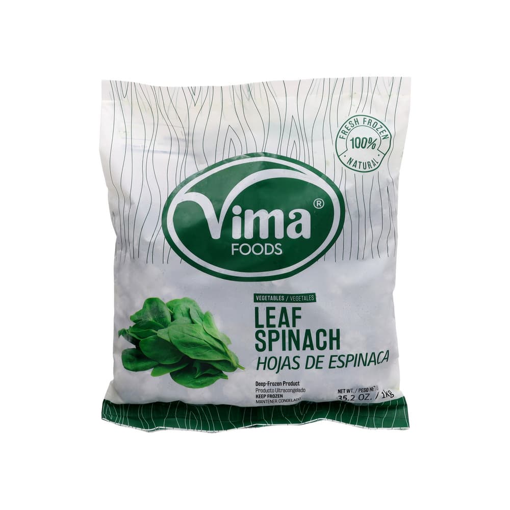 Hojas de espinaca Vima Foods (1 kg / 2.20 lb) - Imagen 1