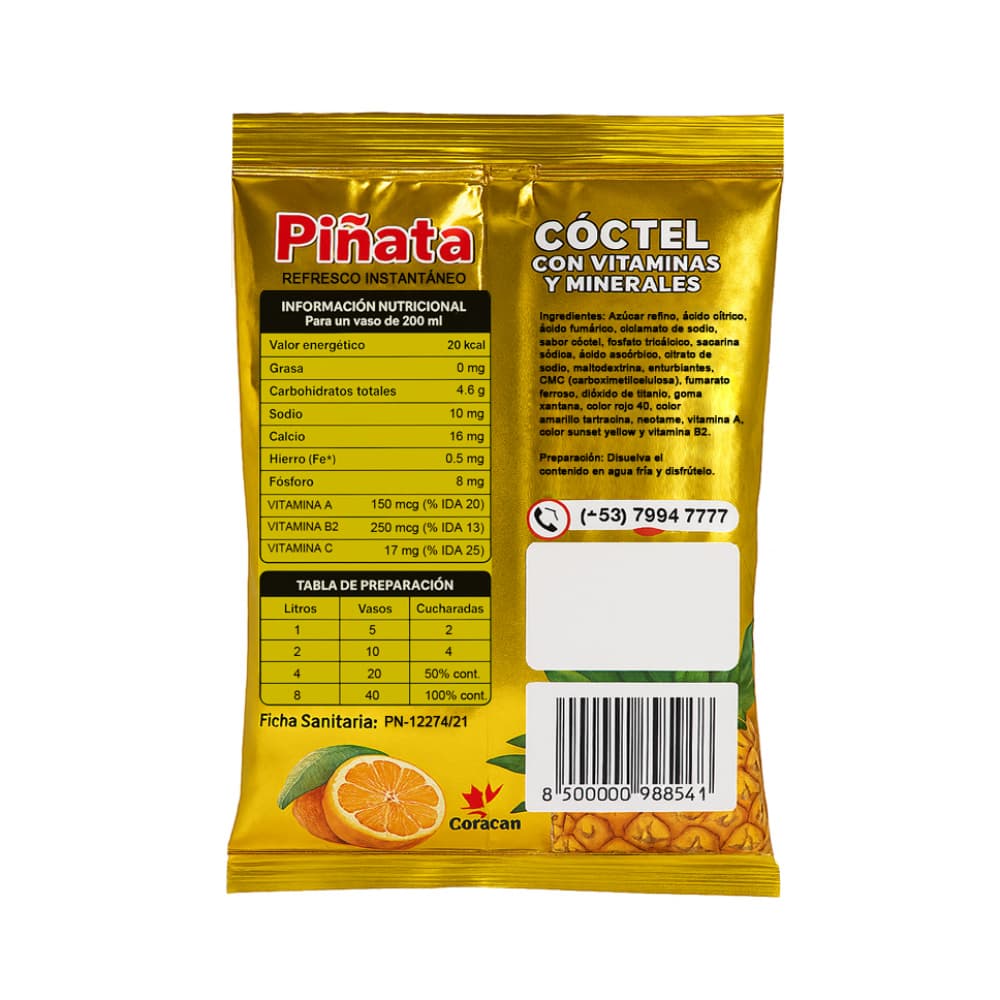 Refresco instantáneo sabor cóctel Piñata (200 g / 7 oz) - Miniatura 2