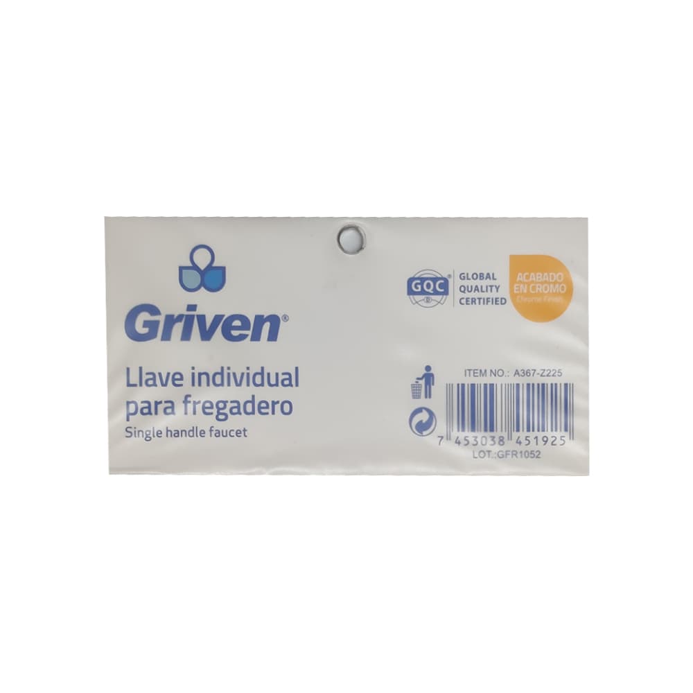 Grifo sencillo para lavamanos 1/2" Griven - Miniatura 6