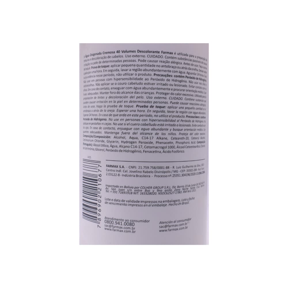 Decoloración cremosa con peróxido de hidrógeno Vol.40 Farmax (900 ml) - Miniatura 4