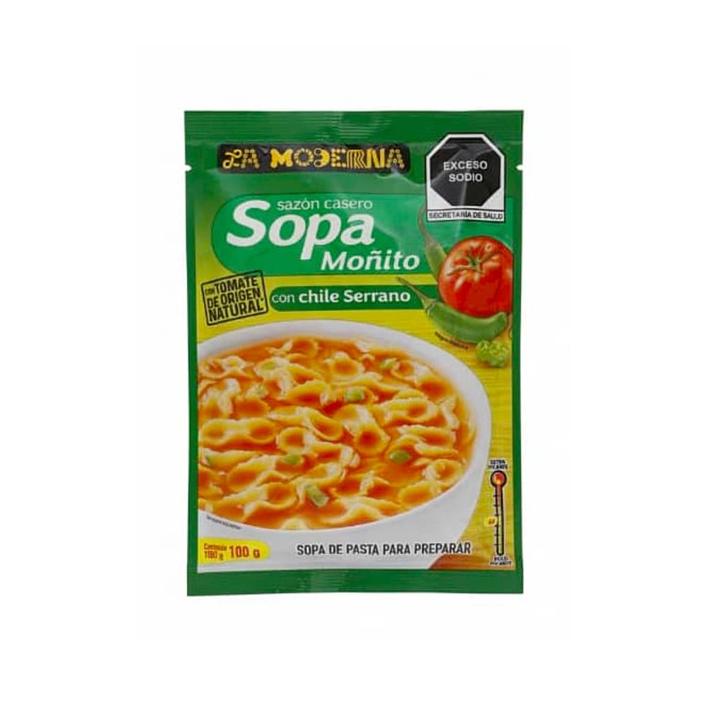 Sopa Moñito con chile Serrano con sazón casero La Moderna (100 g / 3.53 oz) - Miniatura 3