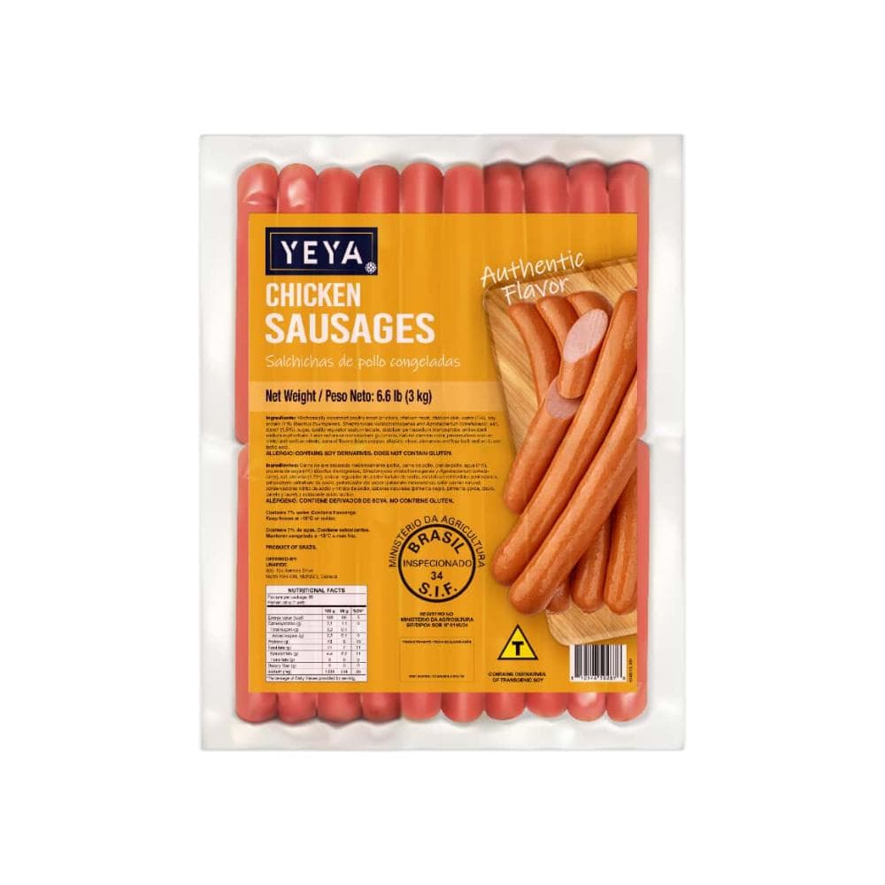 Salchichas de pollo congeladas YEYA (3 kg / 6.6 lb) - Miniatura 1