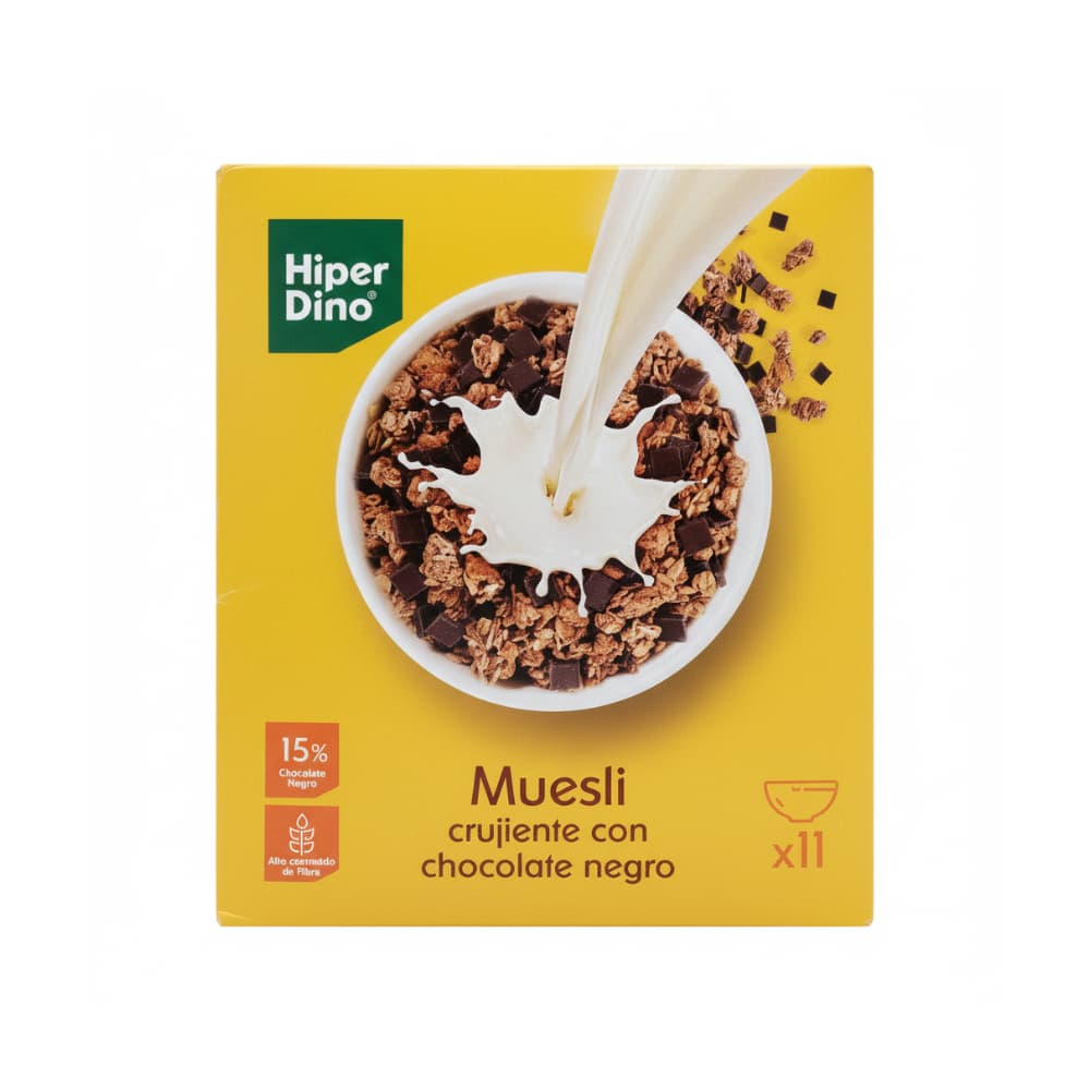 Cereales muesli crujiente con chocolate negro Hiper Dino (500 g / 1.1 lb) - Imagen 1