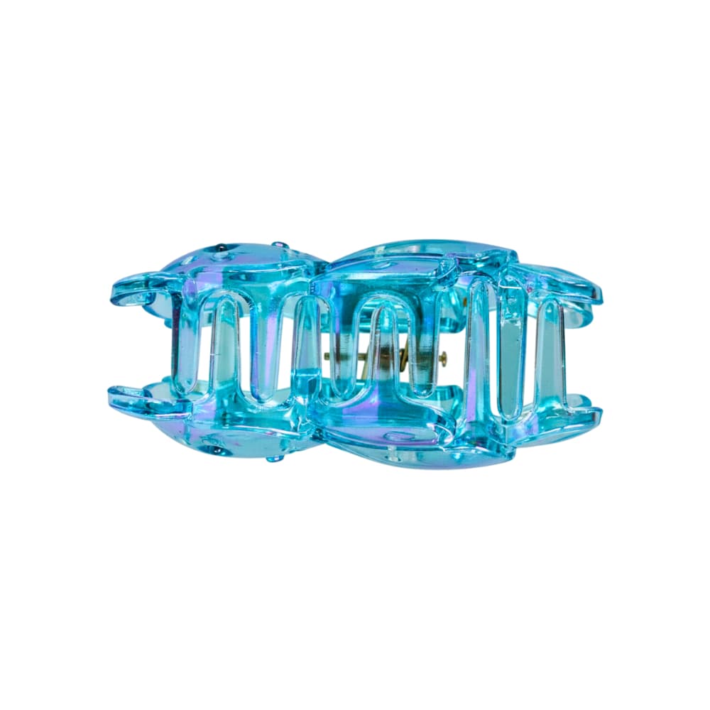 Gancho con figura de oso azul transparente con acabado tornasolado para el cabello Tiara - Miniatura 3