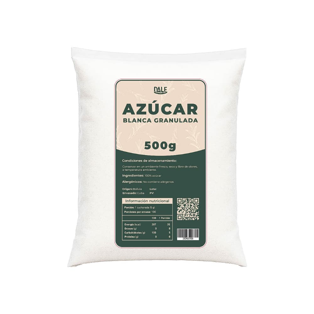 Azúcar blanca granulada Dale (500 g / 1.1 lb) - Imagen 1