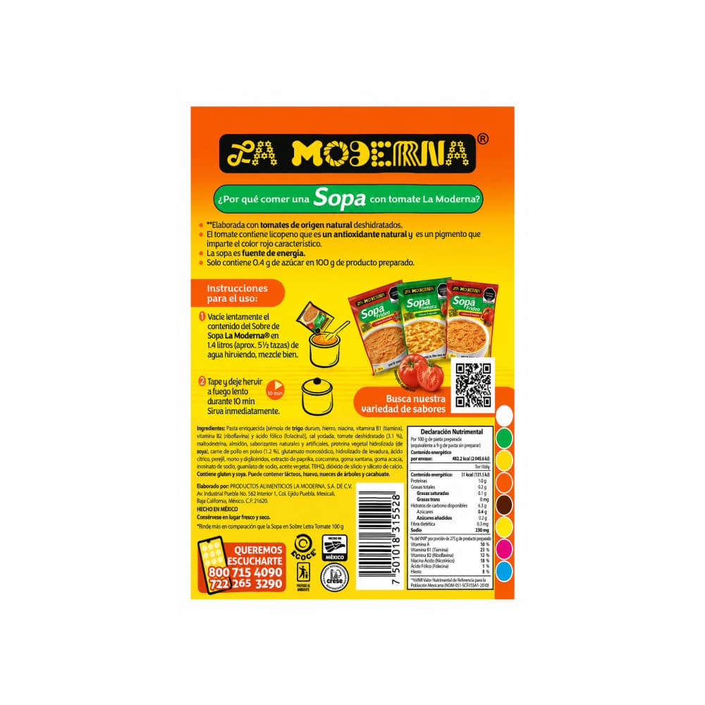 Sopa de letras con tomate y pollo La Moderna (140 g / 4.93 oz) - Miniatura 2