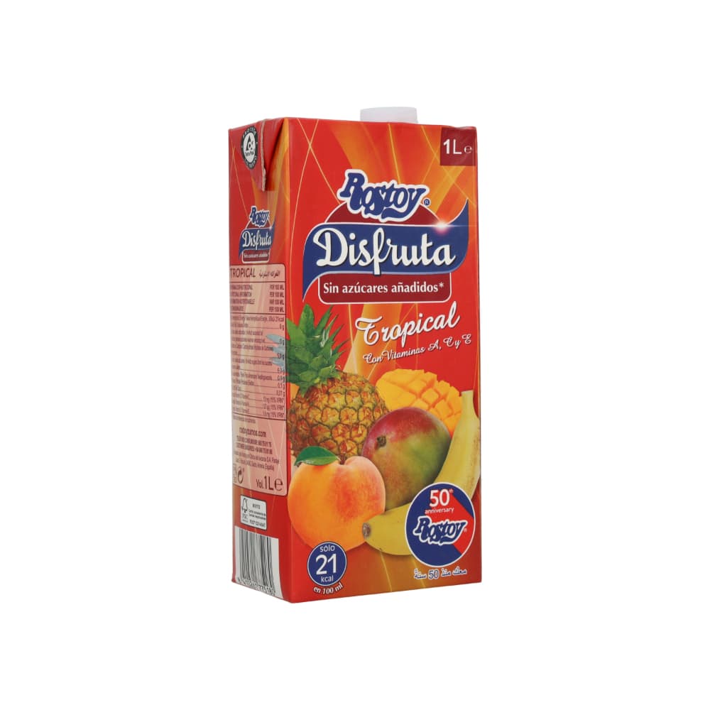 Bebida de zumo de frutas tropicales con edulcorante Rostoy (1 L) - Imagen 1