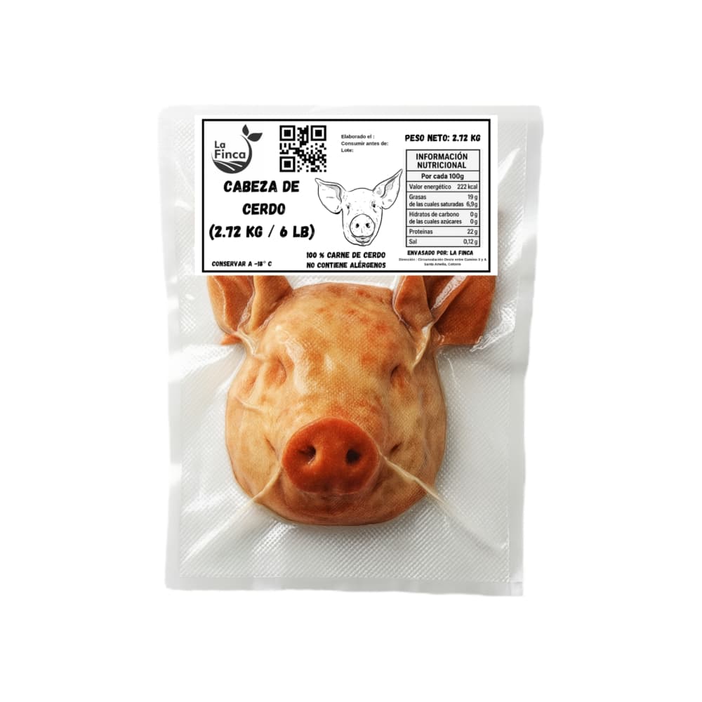 Cabeza de cerdo entera La Finca (2.72 kg / 6 lb) - Miniatura 3