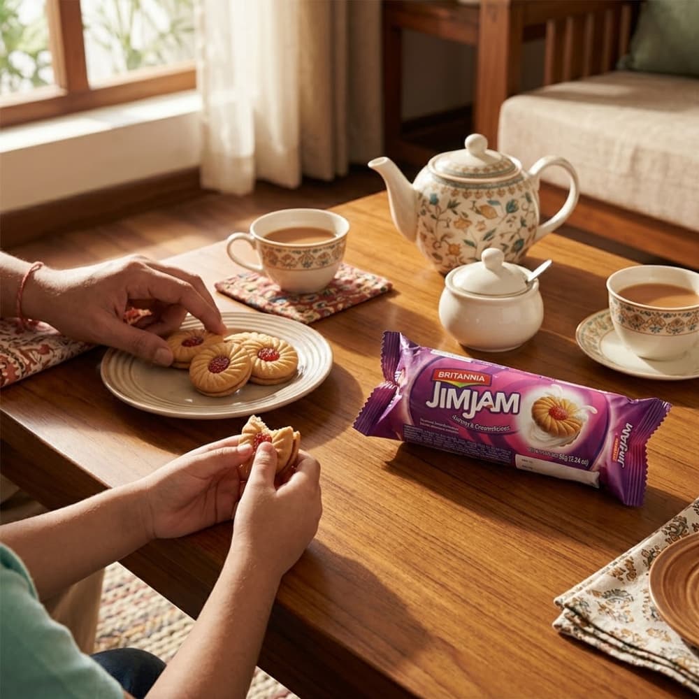 Galletas sándwich con crema sabor vainilla Britannia JimJam (92 g / 3.24 oz) - Miniatura 5