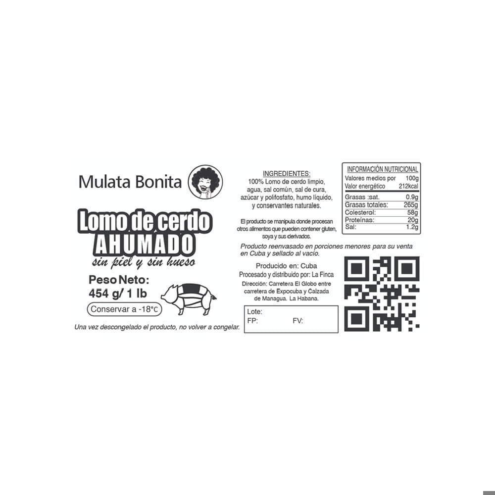 Lomo de cerdo ahumado sin piel y sin hueso Mulata Bonita (454 g / 1 lb) - Miniatura 3