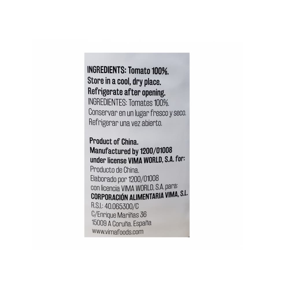 Pasta de tomate Vima Foods (3 kg / 6.6 lb) - Miniatura 2