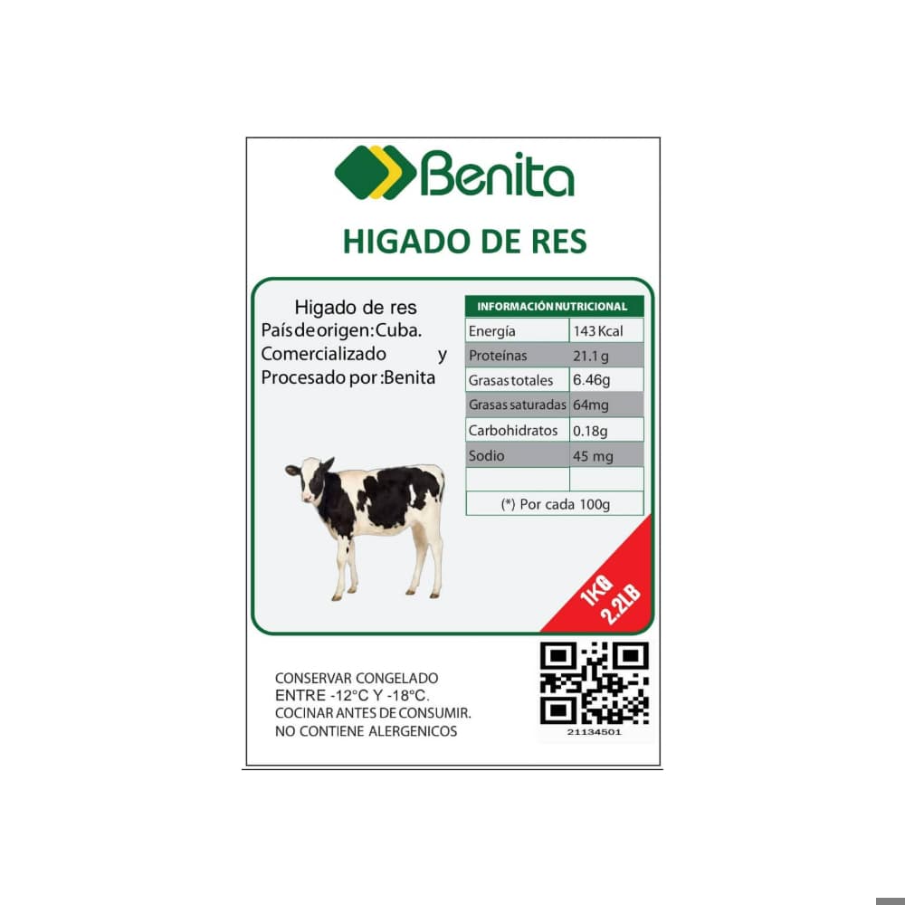 Hígado de res natural Benita (1 kg / 2.2 lb) - Miniatura 3