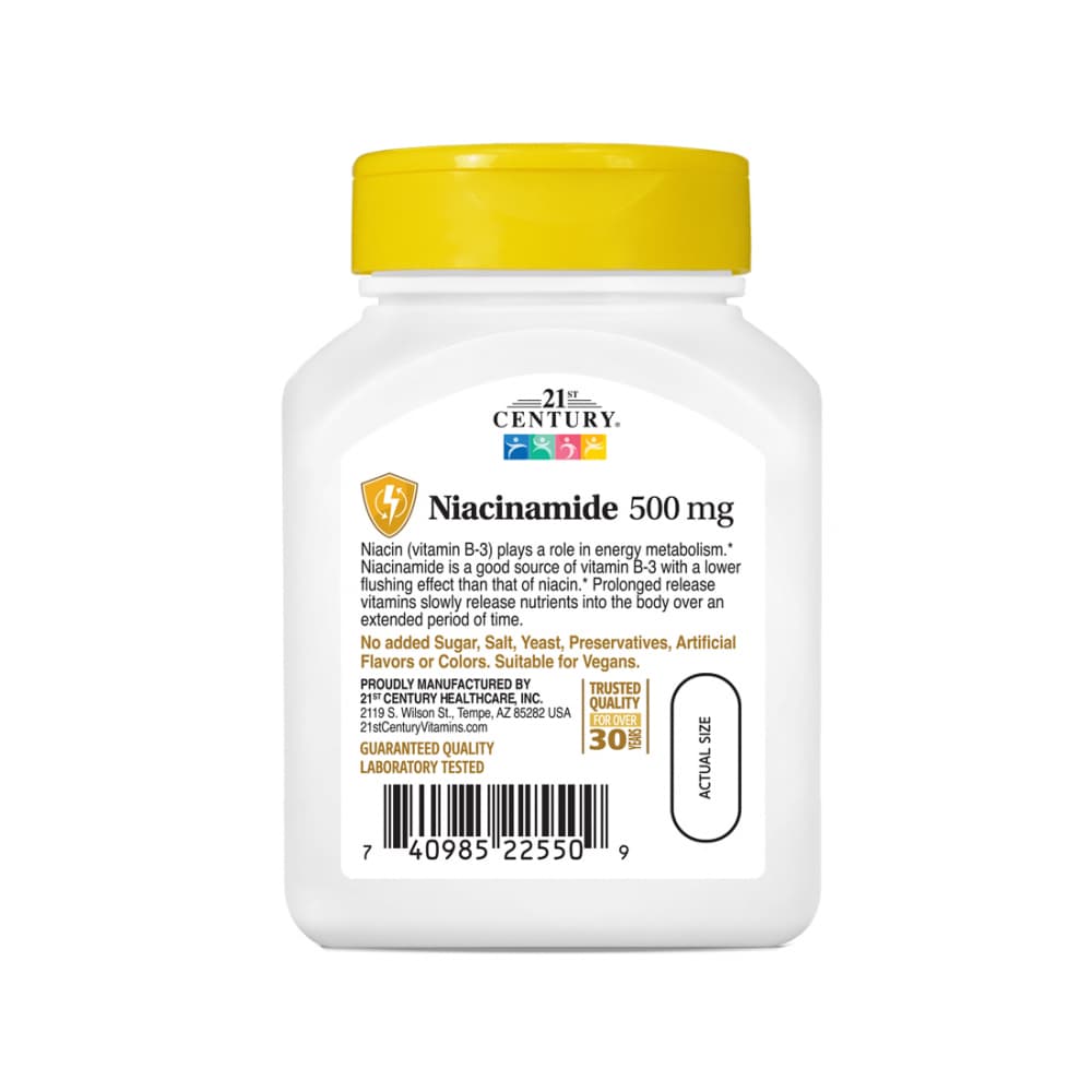 Niacinamida de liberación prolongada 500 mg 21st Century (110 tabletas) - Miniatura 2
