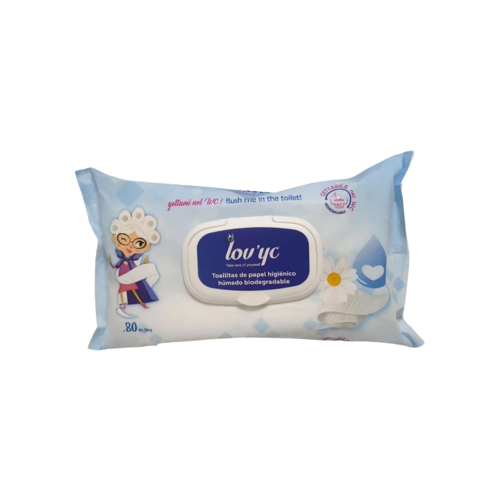 Toallitas de papel higiénico húmedo biodegradables Lov’yc (80 U) - Imagen 1