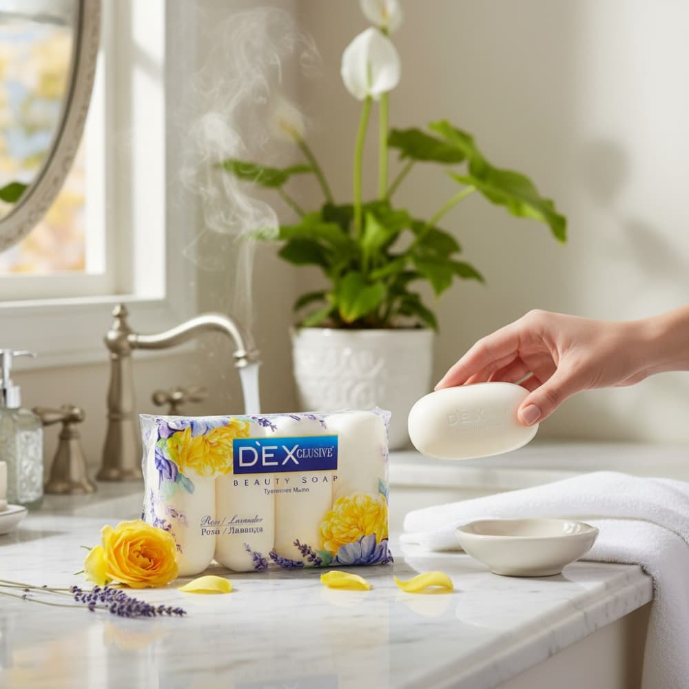 Jabón de tocador rosa y lavanda D`EXclusive (340 g / 11.9 oz) - Miniatura 4