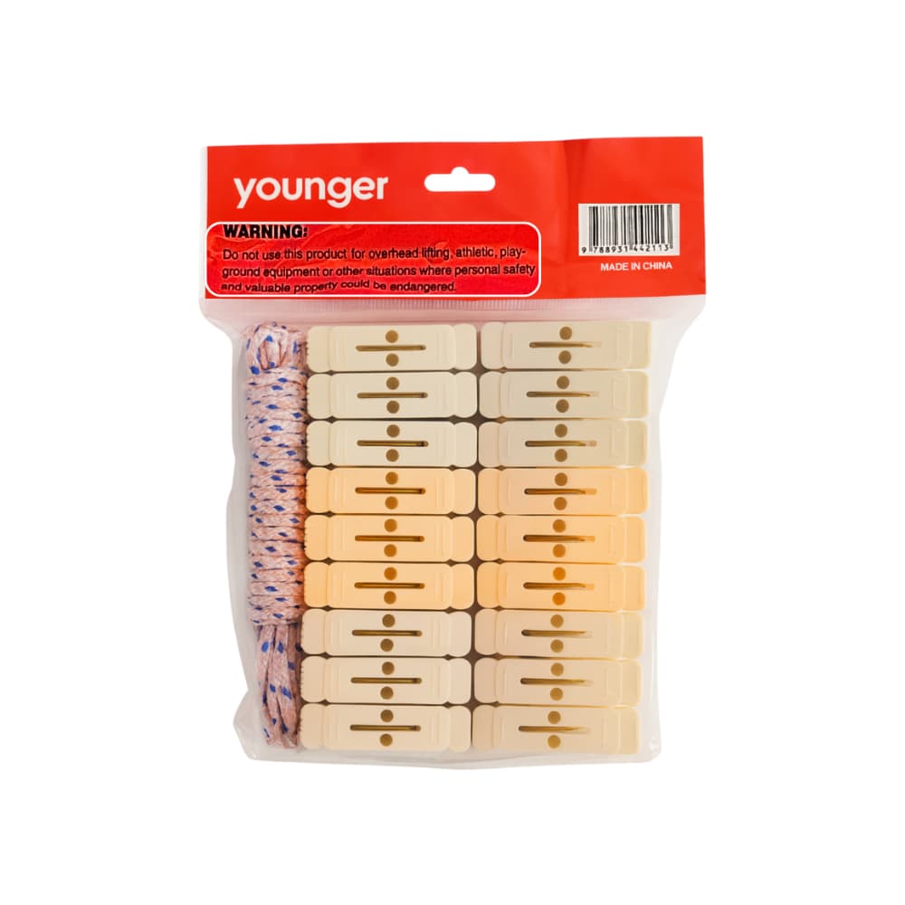 Estuche de pinzas de plástico para ropa y cuerda Younger - Miniatura 3