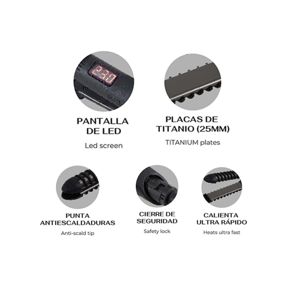 Plancha - tenaza - rizador de 55 W para cabello Evok - Miniatura 3