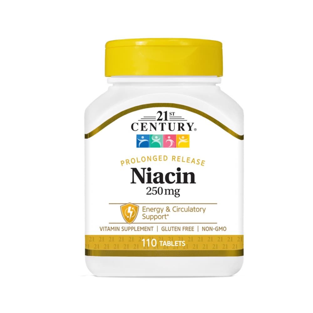 Niacina de liberación prolongada 250 mg 21st Century (110 tabletas) - Imagen 1