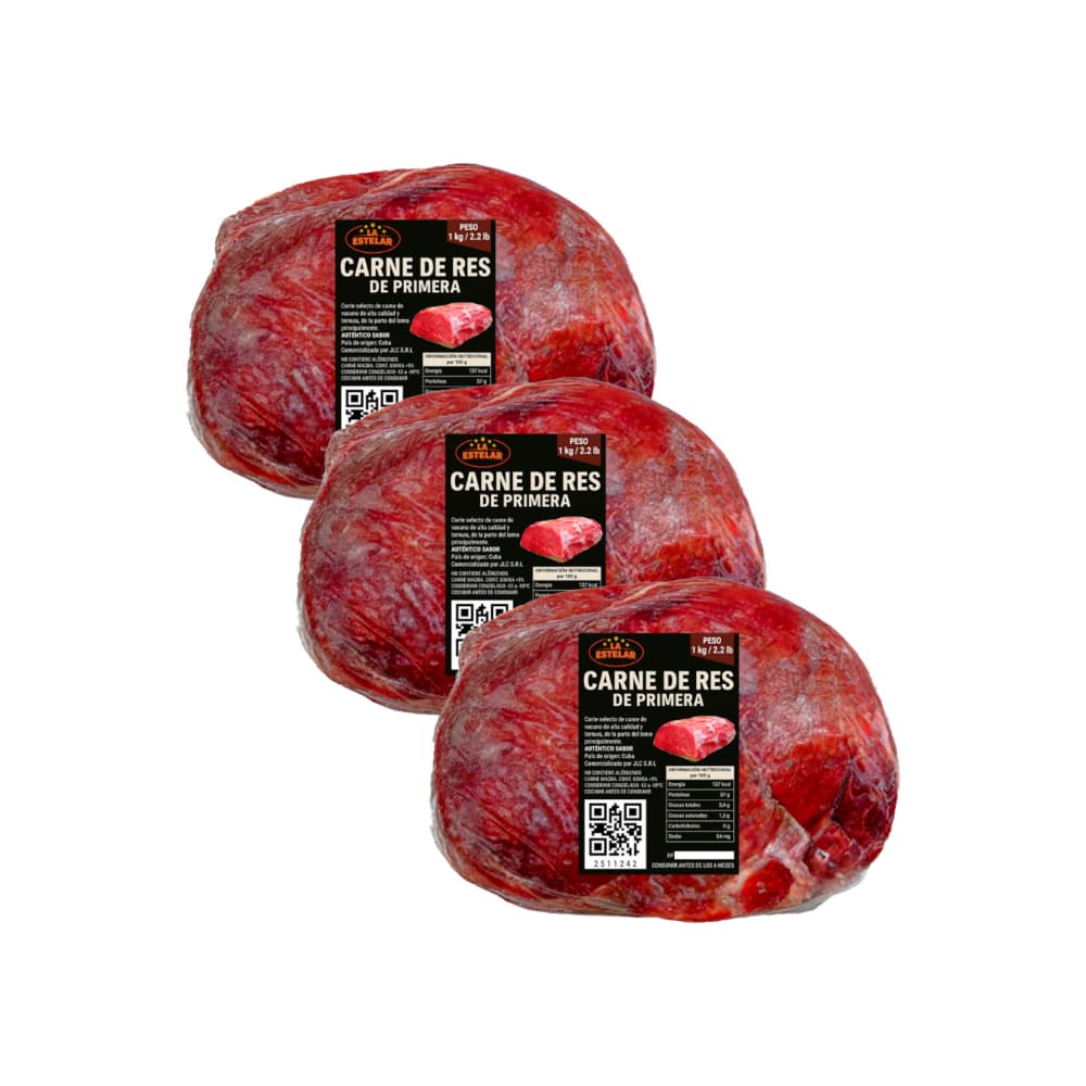 Carne de res de primera La Estelar (3 x 1 kg / 2.2 lb) - Miniatura 1