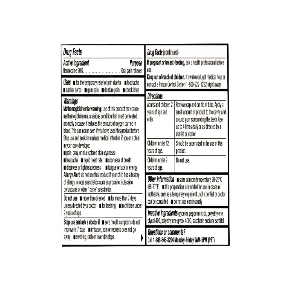 Gel analgésico oral de benzocaína al 20% Iodent (11.9 g / 0.42 oz) - Miniatura 2