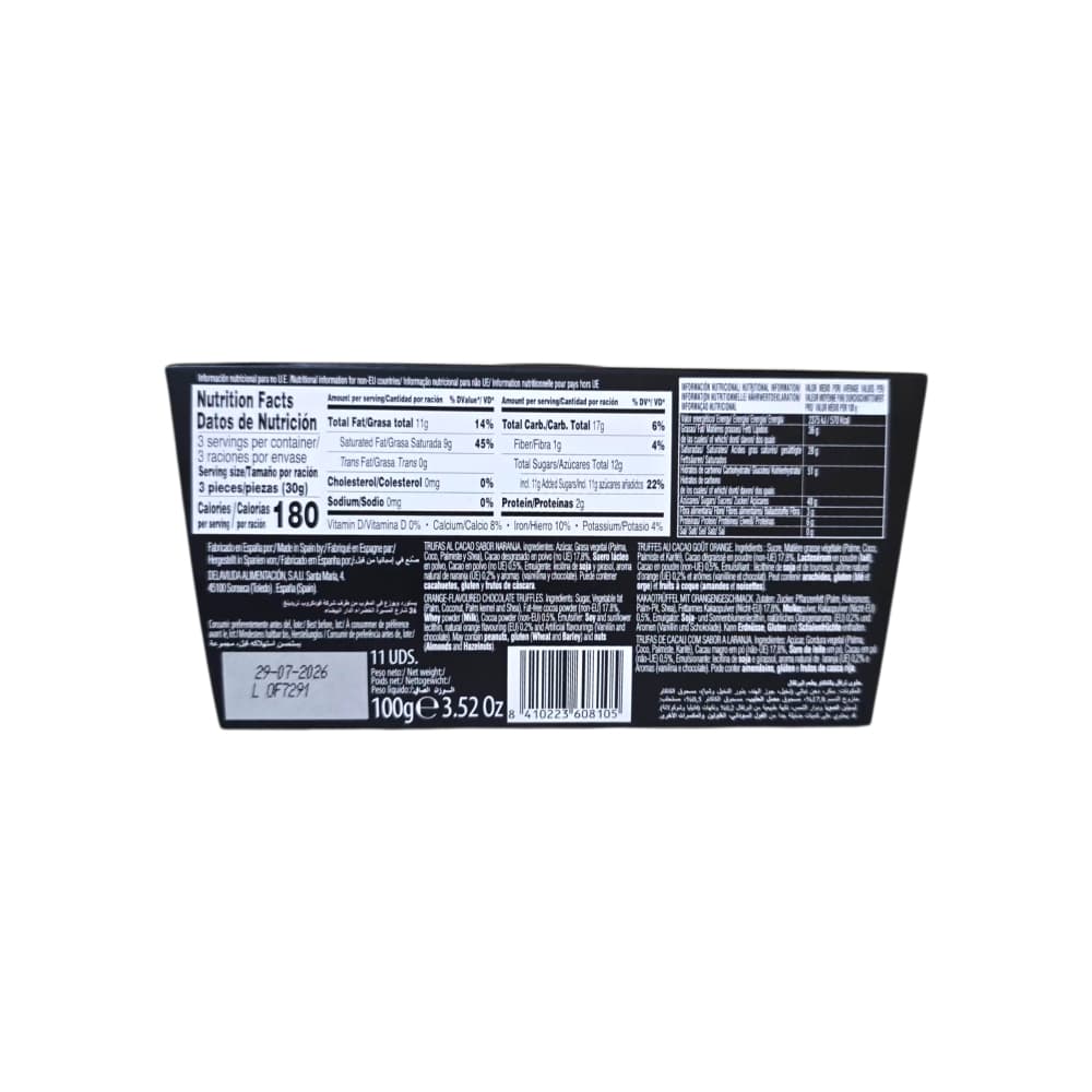 Trufas de chocolate con sabor a naranja Delaviuda (100 g / 3.52 oz) - Miniatura 3