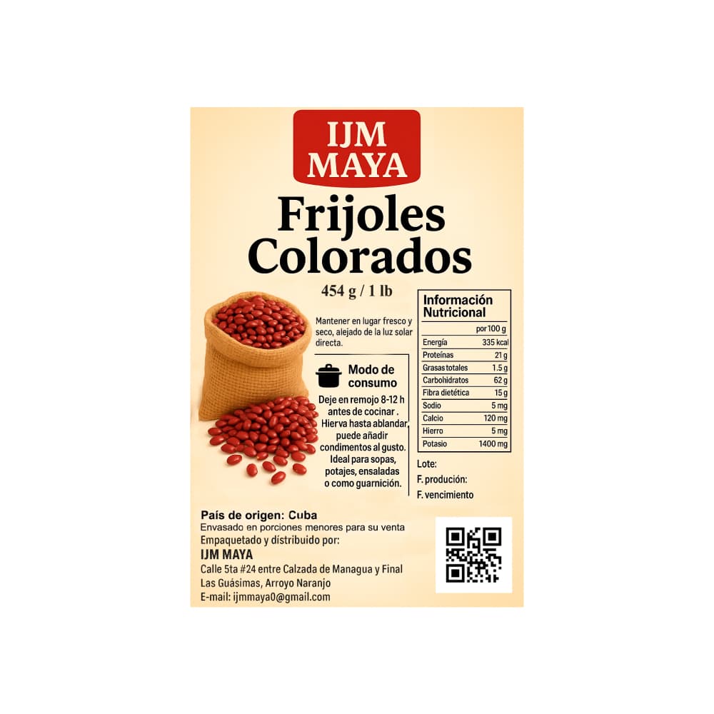 Frijoles colorados IJM Maya (454 g / 1 lb) - Miniatura 2