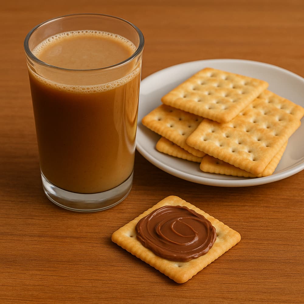 malta + leche condensada+ galleta de soda+ crema de avellana para untar - Miniatura 2