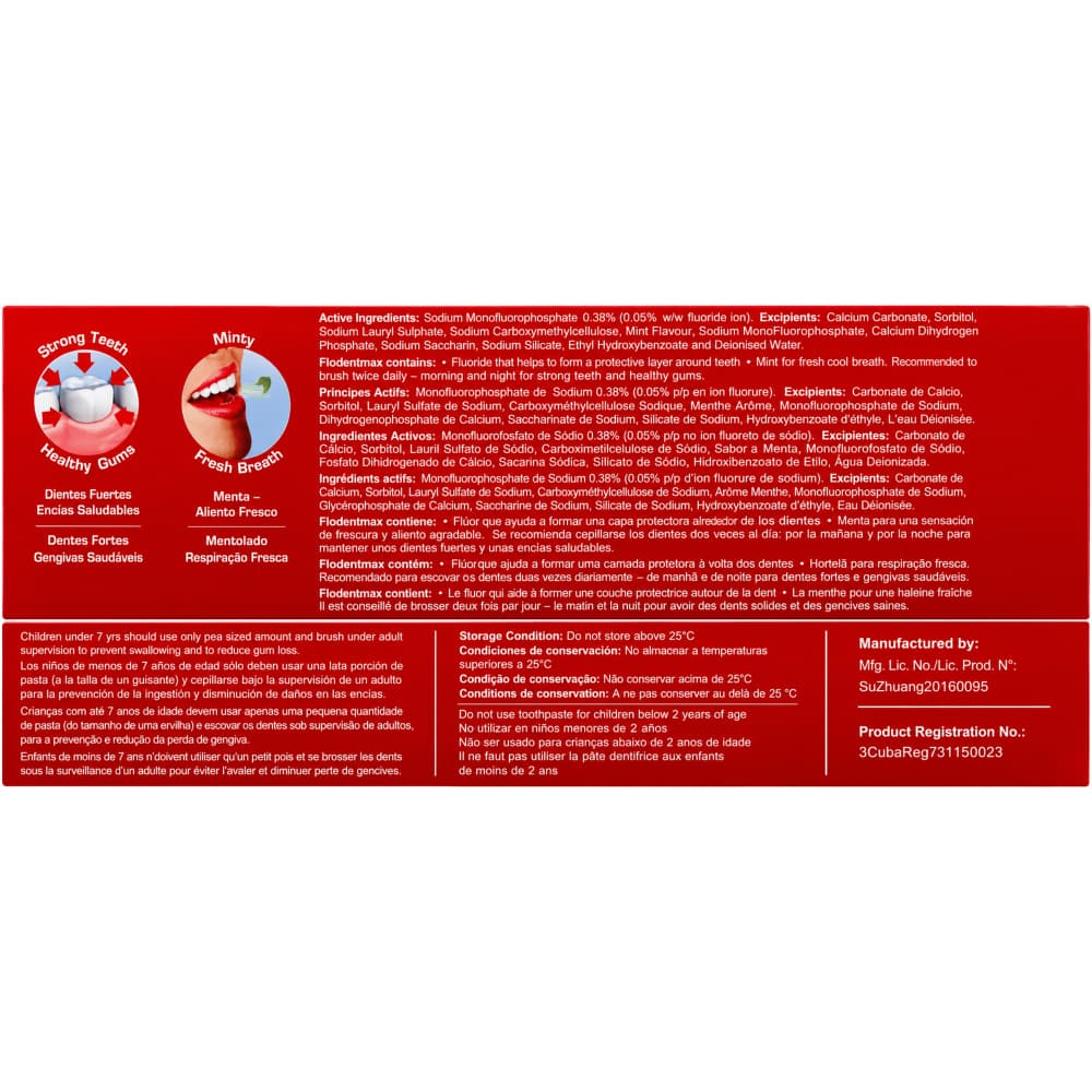 Cepillo y pasta dental con flúor Flodentmax (100 g / 3.5 oz) - Miniatura 2