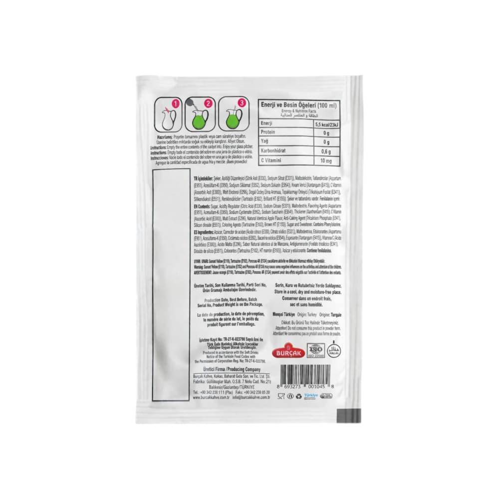 Refresco instantáneo de manzana Burcak Fresh (10 g) - Miniatura 2